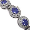 Image 3 : 49.17 ctw Sapphire & Diamond Victorian Bracelet 14K White Gold - REF-1334H4R