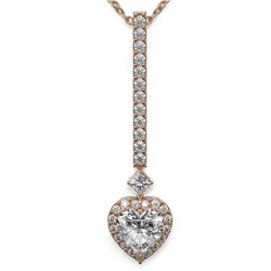 1.3 ctw Heart Diamond Designer Necklace 18K Rose Gold - REF-208M6G
