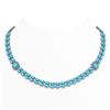 Image 1 : 28.86 ctw Turquoise & Diamond Necklace 14K White Gold - REF-436R4K