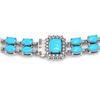 Image 3 : 28.86 ctw Turquoise & Diamond Necklace 14K White Gold - REF-436R4K