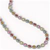 Image 2 : 31.96 ctw Multi Color Sapphire & Diamond Micro Pave Necklace 10k White Gold - REF-674M4G