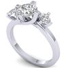 Image 2 : 1.25 ctw Certified VS/SI Diamond Solitaire 3 Stone Ring 14k White Gold - REF-201X3A