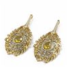 Image 3 : 16.58 ctw Canary Citrine & Diamond Earrings 18K Yellow Gold - REF-665K5Y