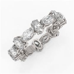 4.16 ctw Oval Cut Diamond Eternity Ring 18K White Gold - REF-592X4A