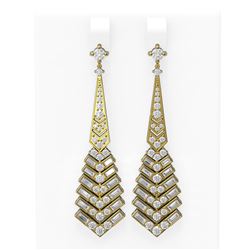 5 ctw Diamond Earrings 18K Yellow Gold - REF-500F8M