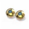 Image 3 : 1.04 ctw Intense Blue Diamond Earrings 18K Yellow Gold - REF-140A2N