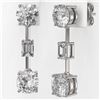Image 3 : 3.5 ctw Cushion Cut Diamond Designer Earrings 18K White Gold - REF-758R5K