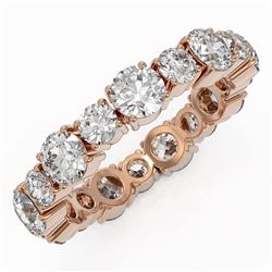 3.51 ctw Diamond Designer Eternity Ring 18K Rose Gold - REF-365F8M