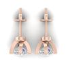 Image 3 : 1 ctw Certified VS/SI Diamond Solitaire Stud Earrings 14k Rose Gold - REF-145M3G