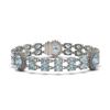 Image 1 : 24.44 ctw Aquamarine & Diamond Bracelet 14K White Gold - REF-275X3A
