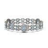 Image 2 : 24.44 ctw Aquamarine & Diamond Bracelet 14K White Gold - REF-275X3A