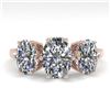 Image 1 : 2.0 ctw Past Present Future VS/SI Oval Diamond Ring 18k Rose Gold - REF-435R2K