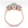 Image 3 : 2.0 ctw Past Present Future VS/SI Oval Diamond Ring 18k Rose Gold - REF-435R2K