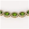 Image 3 : 31.1 ctw Peridot & Diamond Micro Pave Halo Necklace 10k Yellow Gold - REF-600X2A