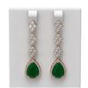 Image 1 : 9.82 ctw Emerald & Diamond Earrings 18K Rose Gold - REF-340G2W