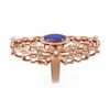 Image 2 : 8.82 ctw Sapphire & Diamond Ring 18K Rose Gold - REF-360Y2X