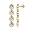 Image 2 : 7.8 ctw Morganite & Diamond Micro Pave Halo Earrings 10k Yellow Gold - REF-189R6K