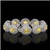 Image 2 : 40.37 ctw Canary Citrine & Diamond Victorian Bracelet 14K White Gold - REF-1186Y4X