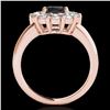 Image 2 : 2.09 ctw Certified VS Black Diamond Solitaire Halo Ring 10k Rose Gold - REF-88N6F