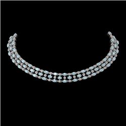 61.73 ctw Sky Topaz & Diamond Necklace 10K White Gold - REF-527N3F