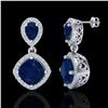 Image 2 : 7 ctw Sapphire & Micro Pave VS/SI Diamond Earrings Designer 10k White Gold - REF-118A2N