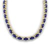 Image 3 : 34 ctw Tanzanite & VS/SI Diamond Eternity Necklace 10k Yellow Gold - REF-281W8H