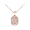 Image 2 : 2.70 ctw Morganite & Micro Pave Diamond Necklace 14k Rose Gold - REF-83X3A