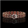 Image 1 : 28.52 ctw Garnet & Diamond Bracelet 14K Rose Gold - REF-218F2M