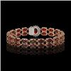 Image 3 : 28.52 ctw Garnet & Diamond Bracelet 14K Rose Gold - REF-218F2M