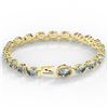 Image 3 : 15.25 ctw Aquamarine & Diamond Eternity Micro Bracelet 14k Yellow Gold - REF-176W4H