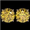 Image 1 : 5 ctw Certified Intense Yellow Diamond Stud Earrings 10k Rose Gold - REF-810F2M