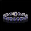 Image 3 : 19.07 ctw Sapphire & Diamond Bracelet 14K White Gold - REF-236M4G