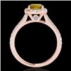 Image 2 : 1.70 ctw Certified SI/I Fancy Intense Yellow Diamond Ring 10k Rose Gold - REF-257G8W