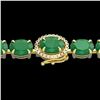 Image 1 : 37 ctw Emerald & VS/SI Diamond Micro Pave Bracelet 14k Yellow Gold - REF-327X3A