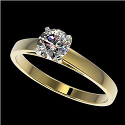 0.73 ctw Certified Quality Diamond Engagment Ring 10k Yellow Gold - REF-68G2W