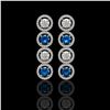 Image 1 : 5.42 ctw Blue & Diamond Micro Pave Earrings 18K White Gold - REF-513H8R