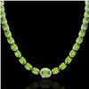 Image 2 : 80 ctw Peridot & VS/SI Diamond Micro Pave Necklace 14k White Gold - REF-418N2F