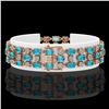 Image 2 : 16.06 ctw Swiss Topaz & Diamond Row Bracelet 10K Rose Gold - REF-209W3H