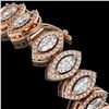 Image 3 : 11.13 ctw Marquise Cut Diamond Micro Pave Bracelet 18K Rose Gold - REF-964F2M