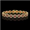 Image 1 : 14.63 ctw Garnet & Diamond Micro Pave Halo Bracelet 10k Yellow Gold - REF-263Y6X
