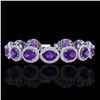 Image 1 : 24 ctw Amethyst & Micro Pave VS/SI Diamond Bracelet 10k White Gold - REF-360M2G