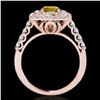 Image 2 : 2.3 ctw Certified SI/I Fancy Intense Yellow Diamond Ring 10k Rose Gold - REF-259H3R