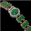 Image 2 : 19.57 ctw Emerald & Diamond Bracelet 14K Rose Gold - REF-263A6N