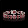 Image 3 : 19.85 ctw Ruby & Diamond Bracelet 14K White Gold - REF-245A5N