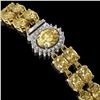 Image 2 : 24.02 ctw Citrine & Diamond Bracelet 14K Yellow Gold - REF-218F2M