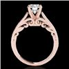 Image 2 : 1.25 ctw Certified Diamond Solitaire Ring 10k Rose Gold - REF-238R6K