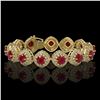 Image 1 : 37.35 ctw Certified Ruby & Diamond Victorian Bracelet 14K Yellow Gold - REF-928W2H