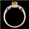 Image 2 : 1.36 ctw Certified SI/I Fancy Intense Yellow Diamond Ring 10k Rose Gold - REF-204N5F
