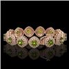 Image 2 : 33.05 ctw Tourmaline & Diamond Victorian Bracelet 14K Rose Gold - REF-982G8W