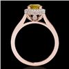 Image 2 : 1.55 ctw Certified SI/I Fancy Intense Yellow Diamond Ring 10k Rose Gold - REF-204G5W